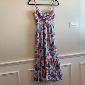 A.L.C. Blue Emilia Floral Multi Party Midi Dress